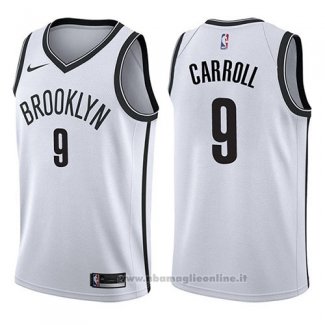 Maglia Brooklyn Nets Demarre Carroll NO 9 Association 2017-18 Bianco