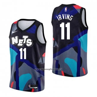 Maglia Brooklyn Nets Kyrie Irving #11 Citta 2023-24 Nero