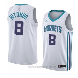 Maglia Charlotte Hornets Bismack Biyombo NO 8 Association 2018 Bianco