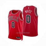 Maglia Chicago Bulls Coby White No 0 Icon 2025-26 Rosso  Maglia Chicago Bulls Coby White No 0 Icon 2025-26 Rosso