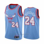 Maglia Chicago Bulls Lauri Markkanen NO 24 Citta Blu