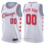 Maglia Chicago Bulls Personalizzate 17-18 Bianco