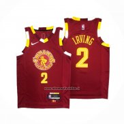 Maglia Cleveland Cavaliers Kyrie Irving #2 Citta Rosso