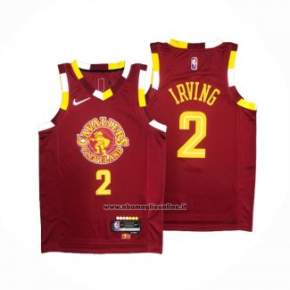 Maglia Cleveland Cavaliers Kyrie Irving #2 Citta Rosso