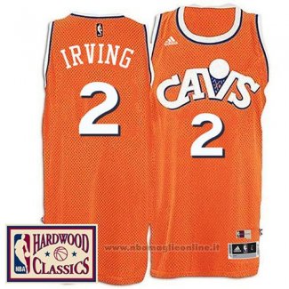 Maglia Cleveland Cavaliers Kyrie Irving NO 2 Throwback Arancione