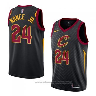 Maglia Cleveland Cavaliers Larry Nance Jr. NO 24 Statement 2018 Nero