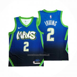 Maglia Dallas Mavericks Kyrie Irving #2 Citta Blu