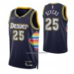 Maglia Denver Nuggets Austin Rivers #25 Citta 2021-22 Blu