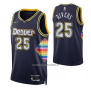 Maglia Denver Nuggets Austin Rivers #25 Citta 2021-22 Blu