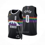 Maglia Denver Nuggets Christian Braun No 0 Citta 2025-26 Nero