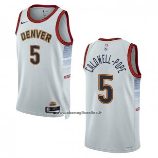 Maglia Denver Nuggets Kentavious Caldwell-pope #5 Citta 2022-23 Bianco