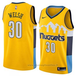 Maglia Denver Nuggets Thomas Welsh NO 30 Statement 2018 Giallo