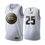 Maglia Golden Edition Detroit Pistons Derrick Rose NO 25 2019-20 Bianco