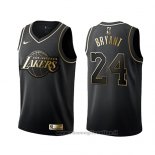 Maglia Golden Edition Los Angeles Lakers Kobe Bryant NO 24 Nero