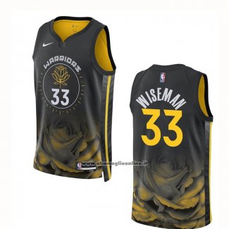 Maglia Golden State Warriors James Wiseman #33 Citta 2022-23 Nero