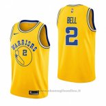 Maglia Golden State Warriors Jordan Bell NO 2 Hardwood Classic 2018-19 Giallo