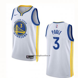 Maglia Golden State Warriors Jordan Poole #3 Association 2022-23 Bianco