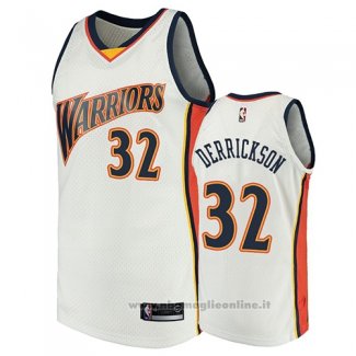 Maglia Golden State Warriors Marcus Derrickson NO 32 2009-10 Hardwood Classics Bianco