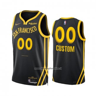 Maglia Golden State Warriors Personalizzate Citta 2023-24 Nero