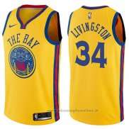 Maglia Golden State Warriors Shaun Livingston NO 34 Chinese Heritage Citta 2017-18 Giallo