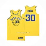 Maglia Golden State Warriors Stephen Curry #30 Hardwood Classic Autentico Giallo