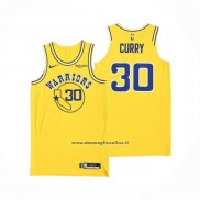 Maglia Golden State Warriors Stephen Curry #30 Hardwood Classic Autentico Giallo