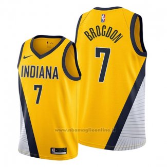 Maglia Indiana Pacers Malcolm Brogdon NO 7 Statement Edition Giallo