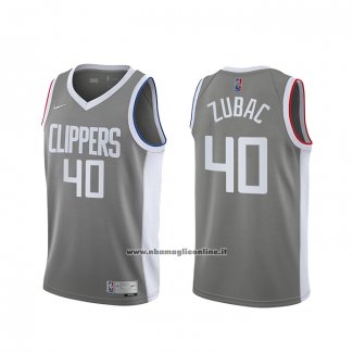 Maglia Los Angeles Clippers Ivica Zubac #40 Earned 2020-21 Grigio