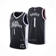 Maglia Los Angeles Clippers James Harden #1 Citta 2020-21 Nero