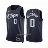 Maglia Los Angeles Clippers Russell Westbrook #0 Citta 2023-24 Blu