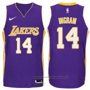 Maglia Los Angeles Lakers Brandon Ingram NO 14 2017-18 Viola