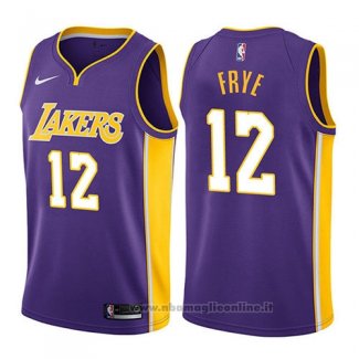 Maglia Los Angeles Lakers Channing Frye NO 12 Statement 2017-18 Viola