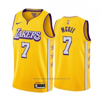 Maglia Los Angeles Lakers Javale Mcgee NO 7 Citta Edition Giallo