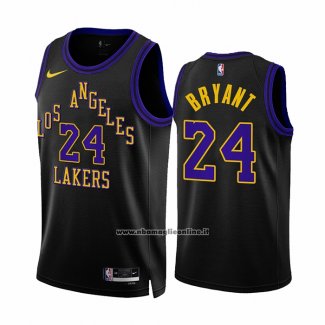 Maglia Los Angeles Lakers Kobe Bryant #24 Citta 2023-24 Nero