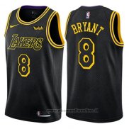 Maglia Los Angeles Lakers Kobe Bryant NO 8 Citta 2017-18 Nero