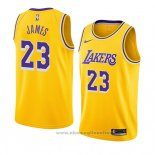 Maglia Los Angeles Lakers Lebron James NO 23 Icon Giallo