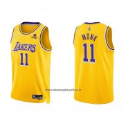 Maglia Los Angeles Lakers Malik Monk #11 75th Anniversary 2021-22 Giallo