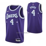 Maglia Los Angeles Lakers Rajon Rondo #4 Citta Edition 2021-22 Viola