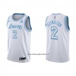 Maglia Los Angeles Lakers Wayne Ellington #2 Citta 2021-22 Bianco