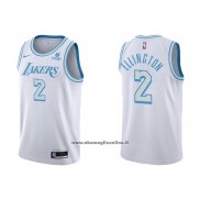 Maglia Los Angeles Lakers Wayne Ellington #2 Citta 2021-22 Bianco