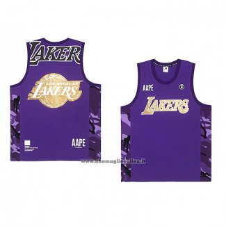 Maglia Los Angeles Lakers x AAPE Viola