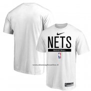 Maglia Manica Corta Brooklyn Nets Practice Performance 2022-23 Bianco