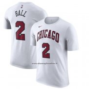 Maglia Manica Corta Chicago Bulls Lonzo Ball Citta 2022-23 Bianco