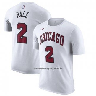 Maglia Manica Corta Chicago Bulls Lonzo Ball Citta 2022-23 Bianco