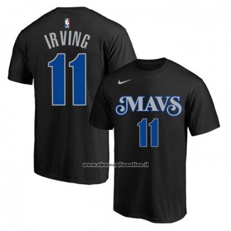 Maglia Manica Corta Dallas Mavericks Kyrie Irving Citta 2023-24 Nero