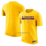 Maglia Manica Corta Los Angeles Lakers Practice Performance 2022-23 Giallo