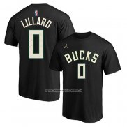 Maglia Manica Corta Milwaukee Bucks Damian Lillard Statement Nero