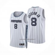 Maglia Memphis Grizzlies Jackson Jr. No 8 Citta 2025-26 Bianco