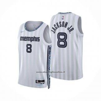 Maglia Memphis Grizzlies Jackson Jr. No 8 Citta 2025-26 Bianco