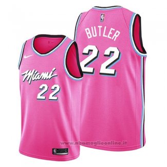 Maglia Miami Heat Jimmy Butler NO 22 Earned 2019 Rosa